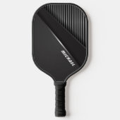 Raquette De Pickleball Nom de monogramme abstrait noir cool (Recto)