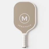 Raquette De Pickleball Nom de monogramme classique minimal (Verso)