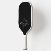 Raquette De Pickleball Nom de monogramme de script élégant classique (Gauche)