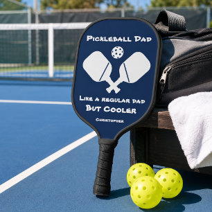 Raquette De Pickleball Nom de papa drôle de pickleball bleu