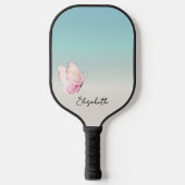 Raquette De Pickleball Nom de papillon personnalisé Monogramme (Recto)