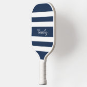 Raquette De Pickleball Nom de script bleu moderne (Gauche)