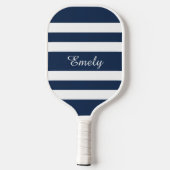 Raquette De Pickleball Nom de script bleu moderne (Verso)