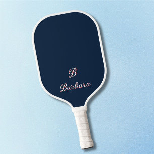 Raquette De Pickleball Nom de script de monogramme personnalisé
