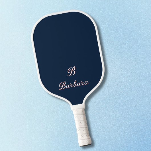 Raquette De Pickleball Nom de script de monogramme personnalisé