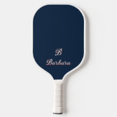 Raquette De Pickleball Nom de script de monogramme personnalisé (Verso)