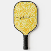 Raquette De Pickleball Nom de script floral jaune moderne pickleball padd (Recto)