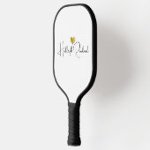 Raquette De Pickleball Nom de script manuscrit Monogramme Moderne (Gauche)