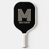 Raquette De Pickleball Nom de script monogramme moderne couleur personnal (Verso)