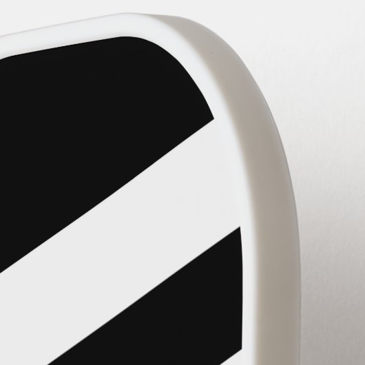 Raquette De Pickleball Nom De Script Noir Et Blanc Moderne (Détail gauche)