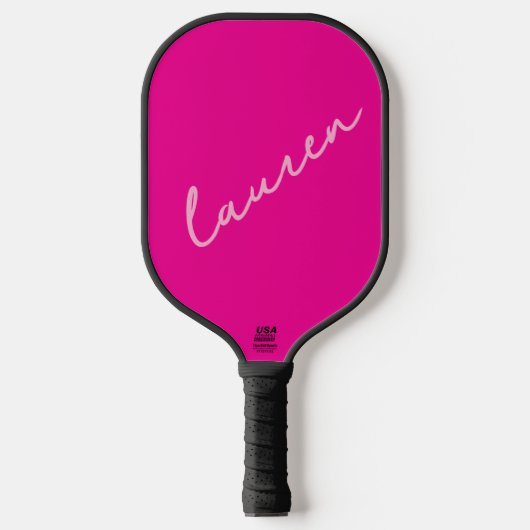 Raquette De Pickleball Nom de script rose moderne (Recto)