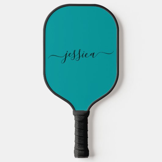 Raquette De Pickleball Nom de script turquoise moderne pickleball paddle (Recto)