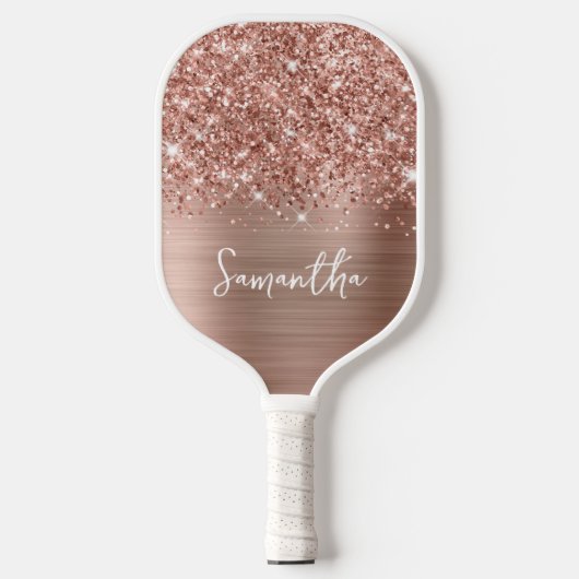 Raquette De Pickleball Nom du glamour or Rose Glitt (Recto)