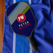 Raquette De Pickleball Nom du joueur sur Bleu rayé