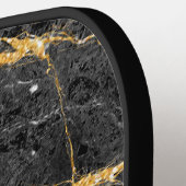 Raquette De Pickleball Nom du marbre noir Monogram Black Gold (Détail gauche)