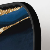 Raquette De Pickleball Nom du monogramme Agate Blue Gold Pickleball Paddl (Détail gauche)