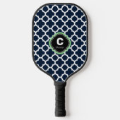 Raquette De Pickleball Nom du monogramme de Quatrefoil (Recto)
