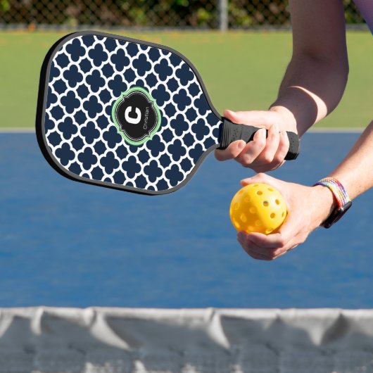 Raquette De Pickleball Nom du monogramme de Quatrefoil (Insitu)