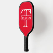 Raquette De Pickleball Nom du monogramme Initiales classiques (Gauche)