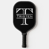 Raquette De Pickleball Nom du monogramme Initiales classiques (Verso)