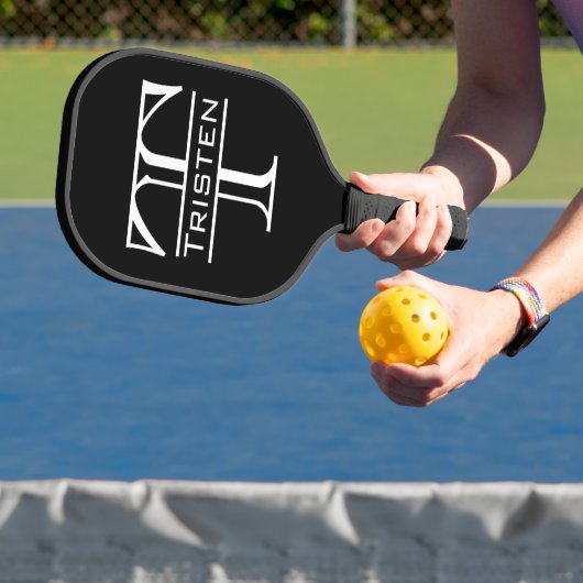 Raquette De Pickleball Nom du monogramme Initiales classiques (Insitu)