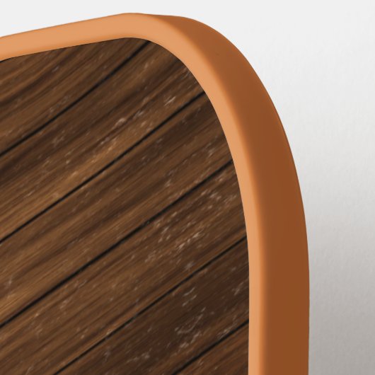 Raquette De Pickleball Nom du monogramme Moderne Rustique Bois blanc (Détail gauche)