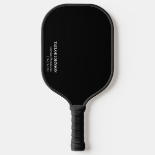 Raquette De Pickleball Nom du monogramme noir et blanc professionnel + In