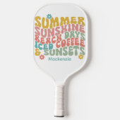 Raquette De Pickleball Nom du monogramme rose d'été Super (Verso)