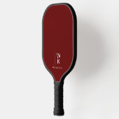 Raquette De Pickleball Nom du monogramme rouge de base + initiales (Gauche)