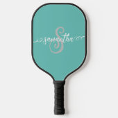 Raquette De Pickleball Nom du monogramme Script manuscrit (Recto)