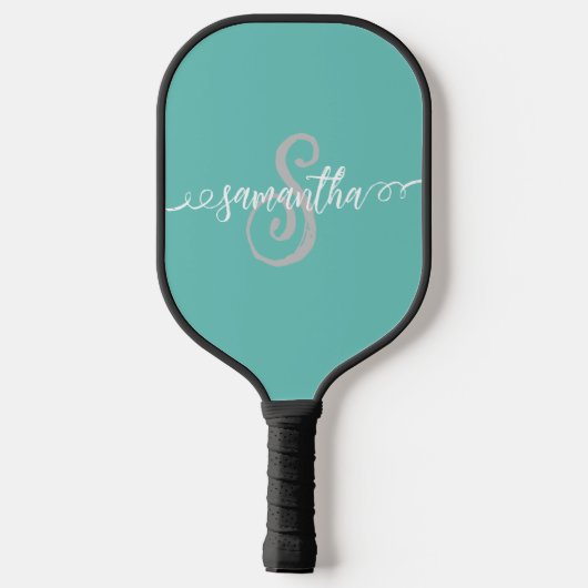 Raquette De Pickleball Nom du monogramme Script manuscrit (Verso)