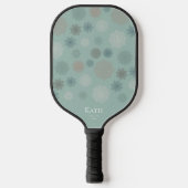 Raquette De Pickleball Nom du monogramme vert Mandala blanc (Recto)