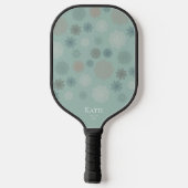 Raquette De Pickleball Nom du monogramme vert Mandala blanc (Verso)