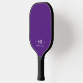 Raquette De Pickleball Nom du monogramme violet de base + initiales (Gauche)