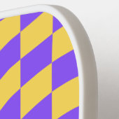 Raquette De Pickleball Nom du script À damiers rétro Pickleball Paddle (Détail gauche)