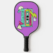 Raquette De Pickleball Nom et couleur personnalisés Bande Casette (Verso)