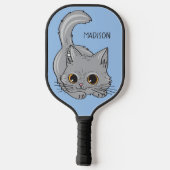 Raquette De Pickleball Nom et couleur personnalisés Cute Kitten (Verso)