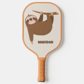 Raquette De Pickleball Nom et couleur personnalisés Sloth (Verso)