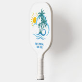 Raquette De Pickleball Nom et texte personnalisés Îles tropicales (Gauche)