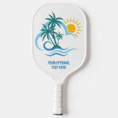 Raquette De Pickleball Nom et texte personnalisés Îles tropicales (Verso)