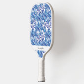 Raquette De Pickleball Nom floral bleu Pickleball Paddle (Gauche)