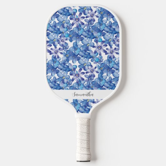 Raquette De Pickleball Nom floral bleu Pickleball Paddle (Recto)