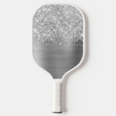 Raquette De Pickleball Nom Glam Argent Pailleté (Verso)