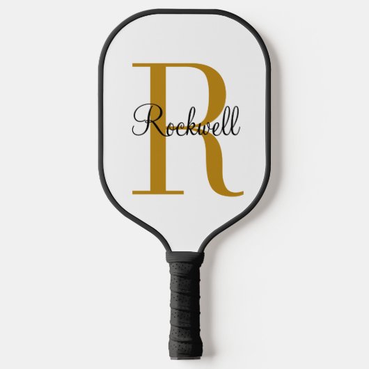 Raquette De Pickleball Nom initial du monogramme Gold personnalisé (Recto)