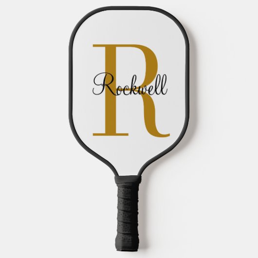 Raquette De Pickleball Nom initial du monogramme Gold personnalisé (Verso)