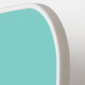 Raquette De Pickleball Nom minimal Turquoise élégant et monogramme (Détail gauche)