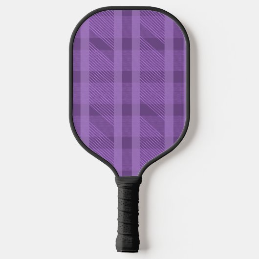 Raquette De Pickleball Nom moderne de plaid violet (Verso)