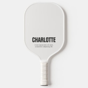 Raquette De Pickleball Nom Moderne Minimaliste Blanc Gras