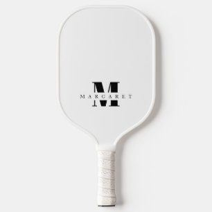 Raquette De Pickleball Nom Monogramme Chic Moderne Minimaliste Simple