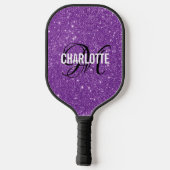 Raquette De Pickleball Nom monogramme du script de parties scintillant vi (Verso)